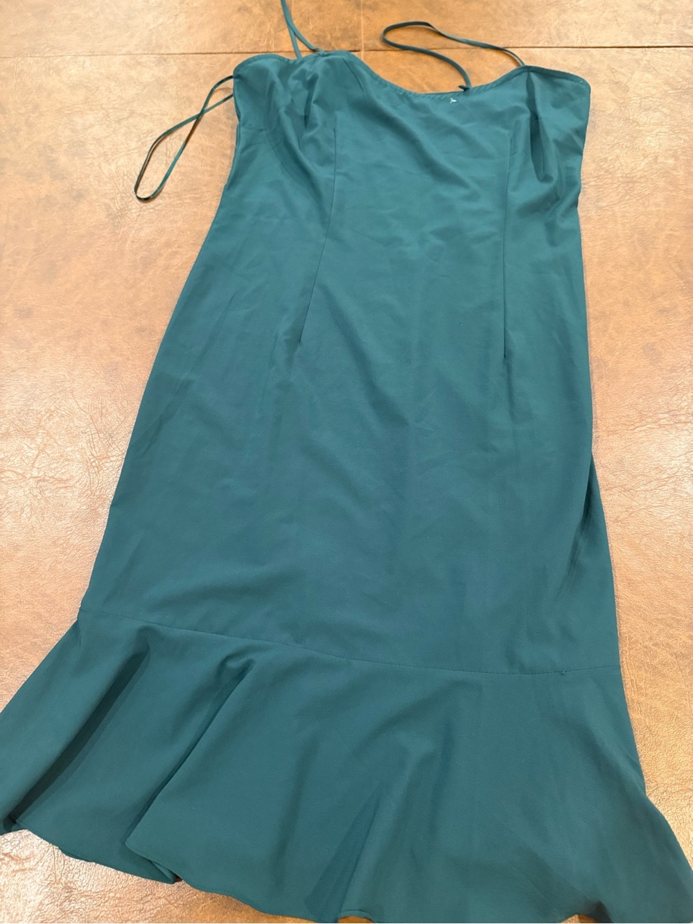 Teri Jon Rickie Freeman Lace Tiered Long-Sleeve Formal Dress Deep Green Size 2 - Picture 8 of 14